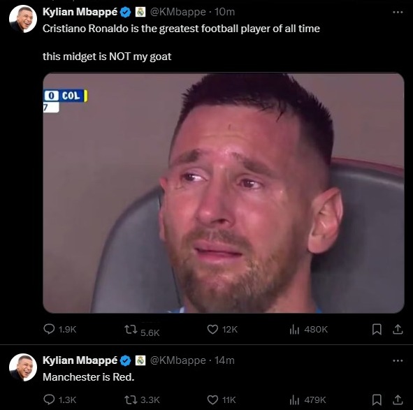 Kylian Mbappe Insults Lionel Messi In Hacked Post